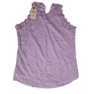 Lace Tank Top Purple Women's Size Large